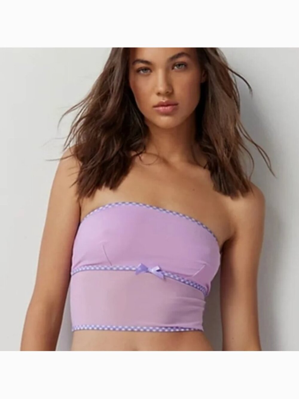 NWOT OUT FROM UNDER Urban Outfitters Just Like Candy Lavender Mesh Tube Top sz S